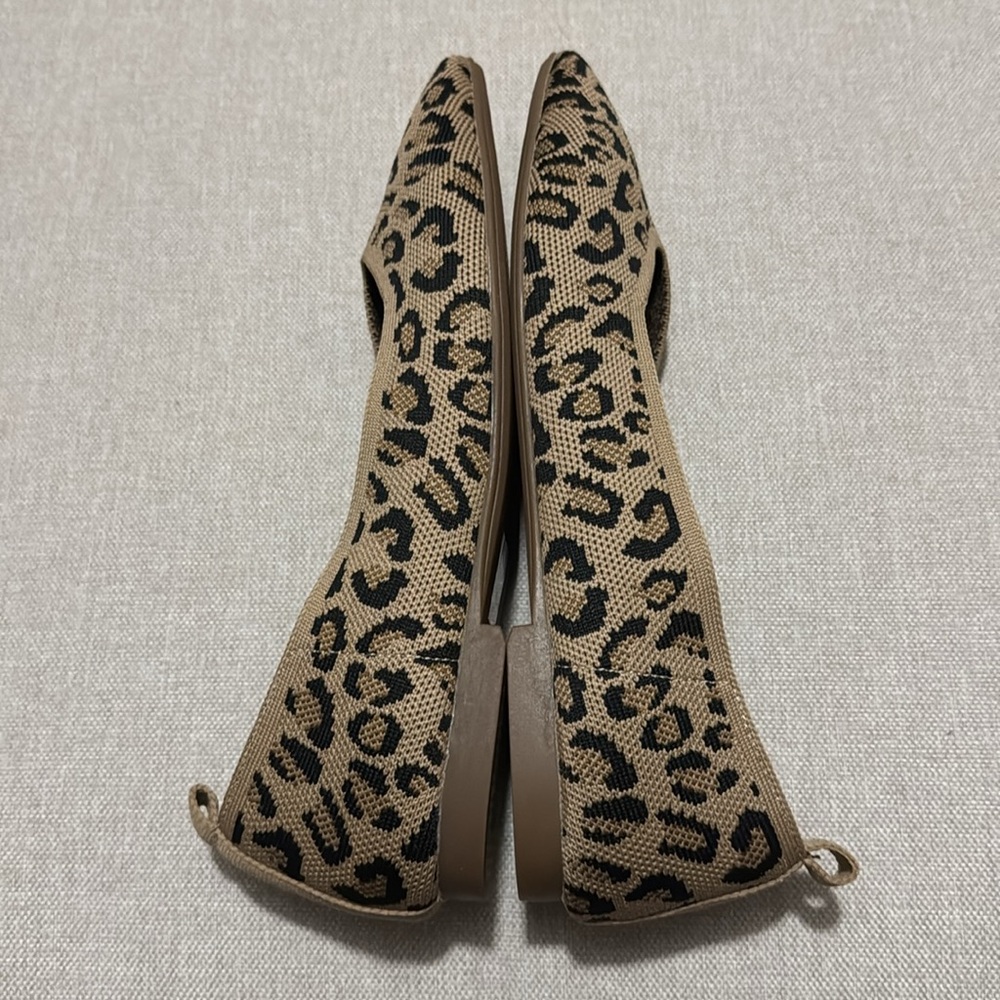 Like New Leopard Print SlipOn Flats-Knit-Sz 8-Brown/Black/Tan - Picture 10 of 13